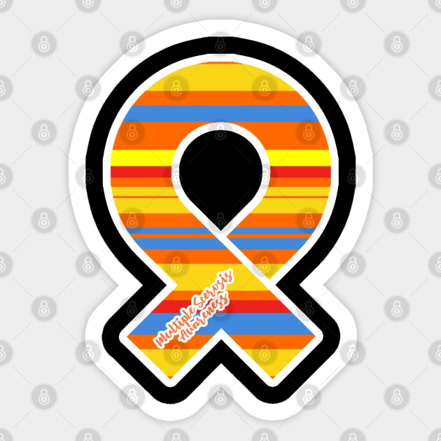 Multiple Sclerosis Awareness Ribbon Sticker by Prints with Meaning